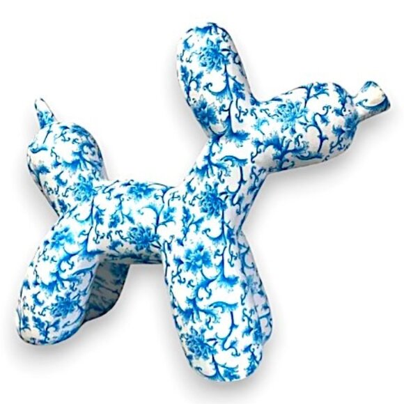 🆕 RARE Large French Toile Art Ceramic Balloon Dog - Picture 3 of 4